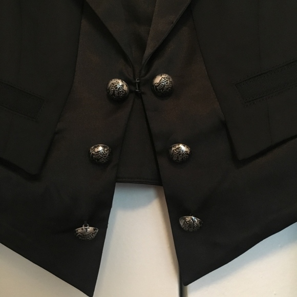 GUESS Cropped Black Blazer With Back Tie Detail Size XS - Picture 4 of 8